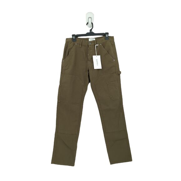 FRAME Women 26 Le Slouch Utility Straight Leg Jeans Surplus Green Low Rise NEW - Picture 2 of 8